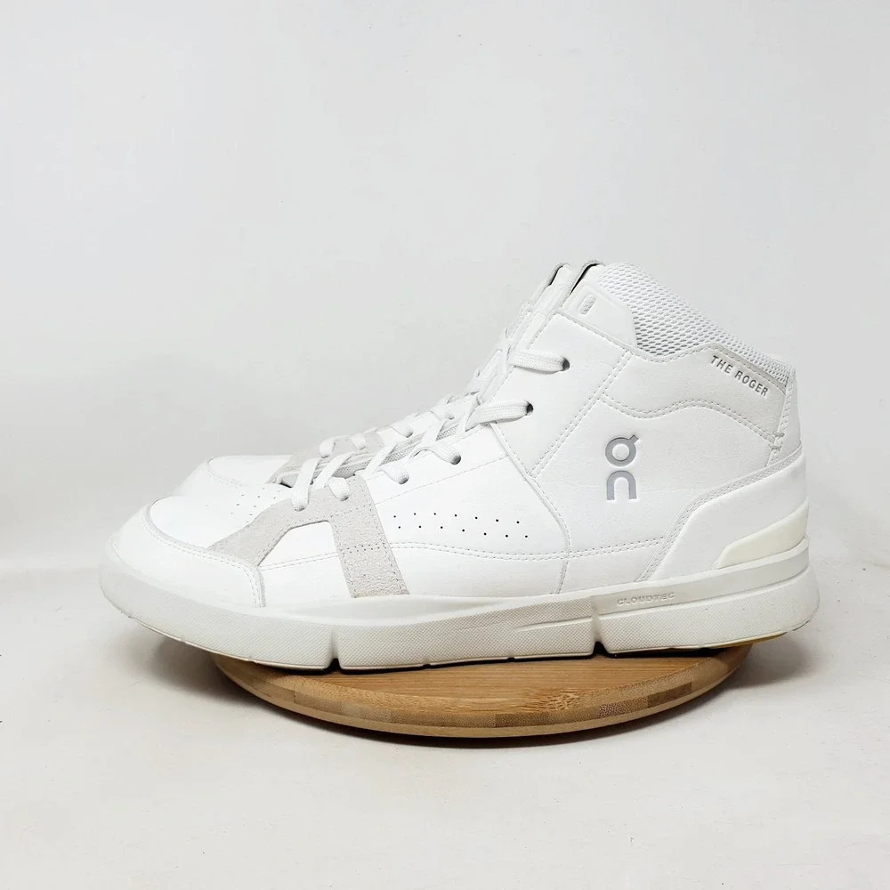On The Roger Clubhouse Mid Shoes Mens 10.5 White Sneaker Casual Tennis Court